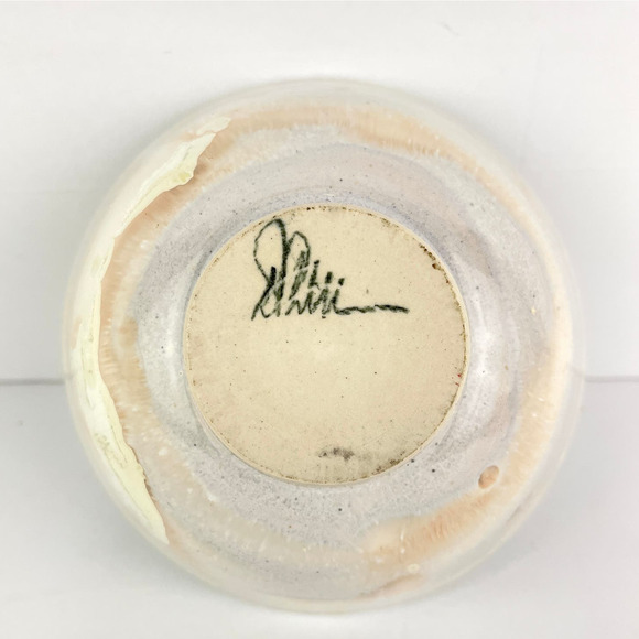 White Porcelain Crystalline Glazed 5.5in Bowl Hand Thrown - Picture 8 of 8